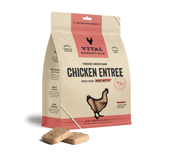 Vital Essentials Free-Dried Raw Chicken Mini Patties Dog Food