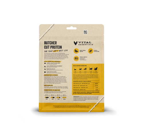 Vital Essentials Freeze-Dried Raw Duck Entree Mini Nibs Cat Food (8 oz)