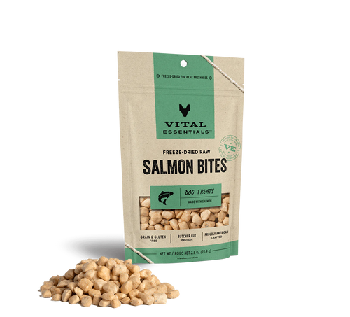 Vital Essentials Freeze-Dried Raw Salmon Bites Dog Treats