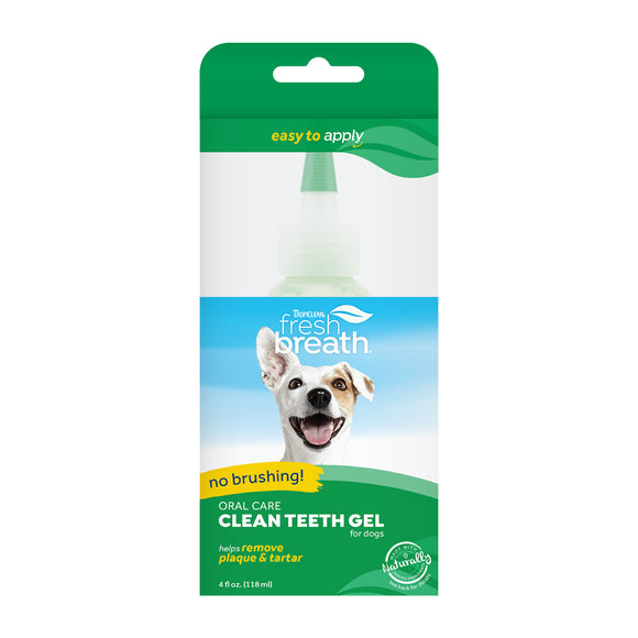 TropiClean Fresh Breath No Brushing Peanut Butter Flavor Clean Teeth Dental & Oral Care Gel for Dogs (2 oz)