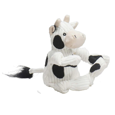 Huggle Hounds Dottie Cow Knottie Plush Dog Toy