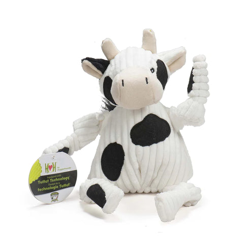 Huggle Hounds Dottie Cow Knottie Plush Dog Toy