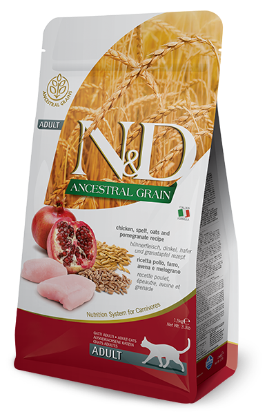Farmina N&D Natural & Delicious Low Grain Adult Chicken & Pomegranate Dry Cat Food