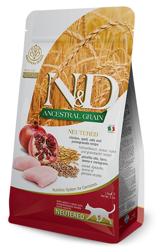 Farmina N&D Low Grain Chicken & Pomegranate Neutered Cat Food
