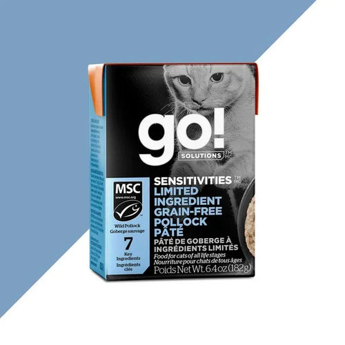 Petcurean Go! Sensitivities LID Pollock Pate Wet Cat Food 6.4 oz