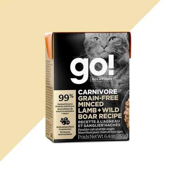 Petcurean Go! Carnivore Minced Lamb & Boar Wet Cat Food 6.4 oz