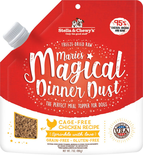Stella & Chewy's Marie's Magical Dinner Dust Freeze-Dried Raw Cage-Free Chicken Dog Food Topper, 7-oz bag