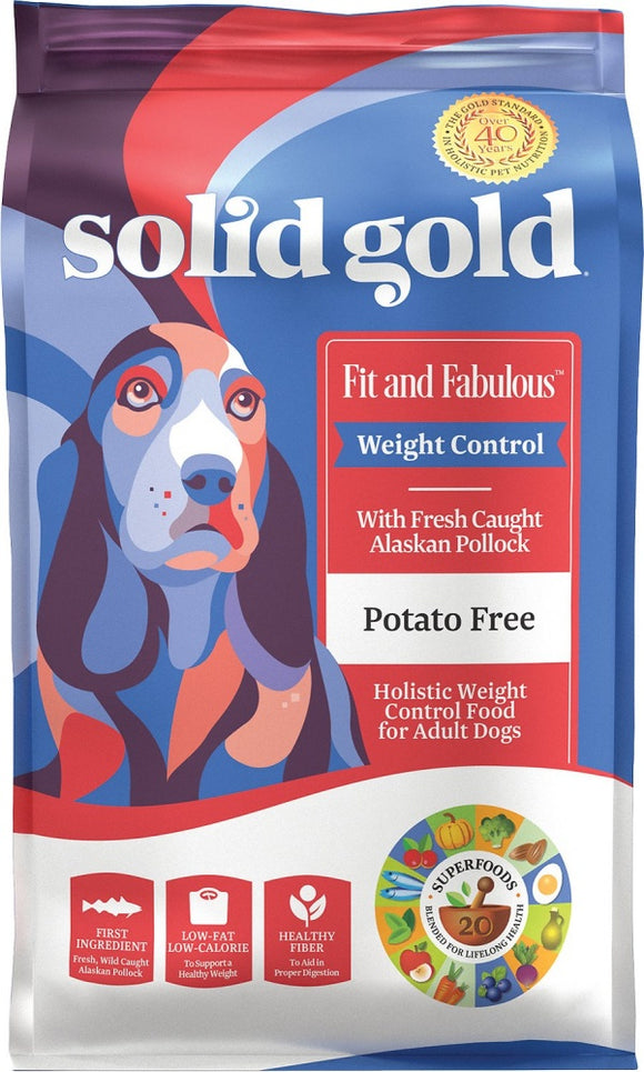 Solid Gold Fit & Fabulous Adult Low Fat & Low Calorie with Fresh Caught Alaskan Pollock Dry Dog Food