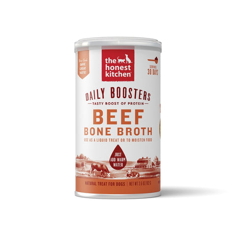 The Honest Kitchen Daily Boosters Beef Bone Broth with Tumeric for Cats and Dogs
