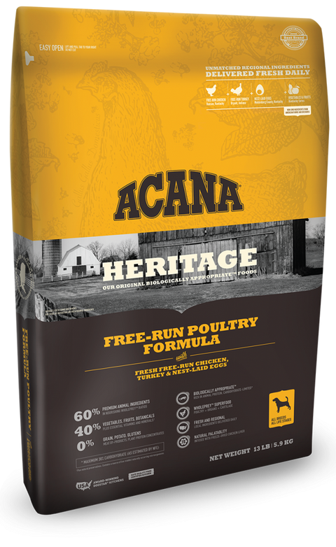 ACANA Heritage Free Run Poultry Formula Grain Free Dry Dog Food