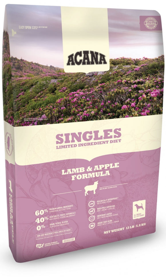 ACANA Singles Limited Ingredient Diet Lamb and Apple Formula  Grain Free Dry Dog Food