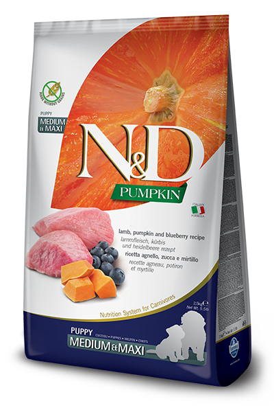 Farmina N&D Lamb, Blueberry & Pumpkin Med/Maxi Puppy Dry Dog Food