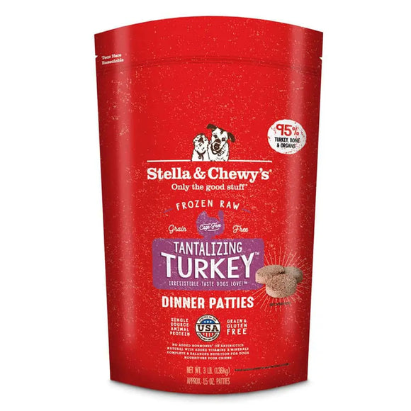 STELLA & CHEWY'S TANTALIZING TURKEY FROZEN RAW DINNER PATTIES 6#