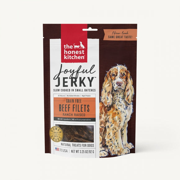 The Honest Kitchen Grain Free Joyful Jerky Beef Filets Dog Treats