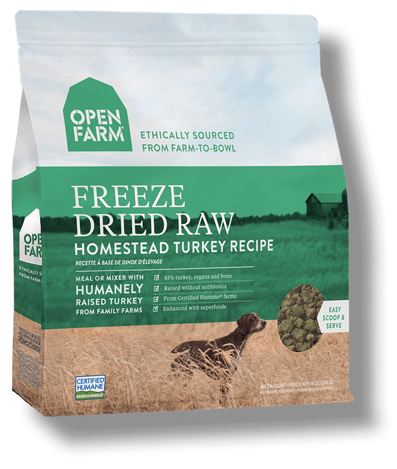 Open Farm Grain Free Homestead Turkey Recipe Freeze Dried Raw Dog Food