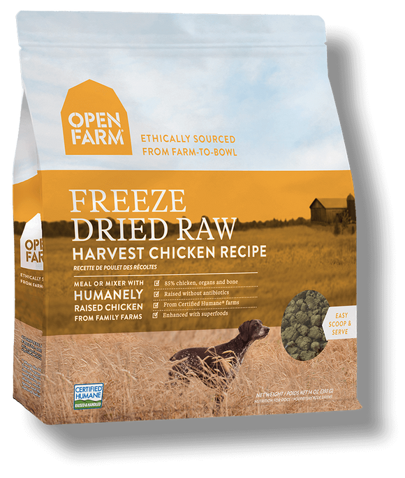 Open Farm Grain Free Harvest Chicken Recipe Freeze Dried Raw Dog Food