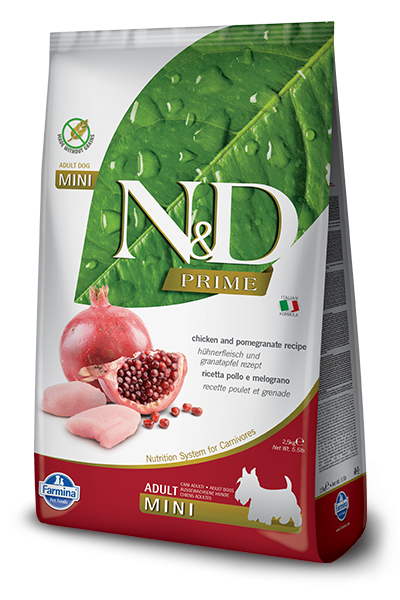 Farmina Prime N&D Natural and Delicious Grain Free Mini Adult Chicken & Pomegranate Dry Dog Food