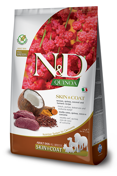 Farmina N&D Quinoa & Venison Skin & Coat Dry Dog Food