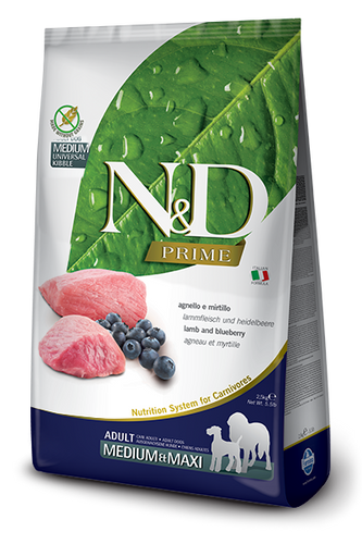 Farmina N&D Prime Lamb & Blueberry Med/Maxi Adult Dry Dog Food