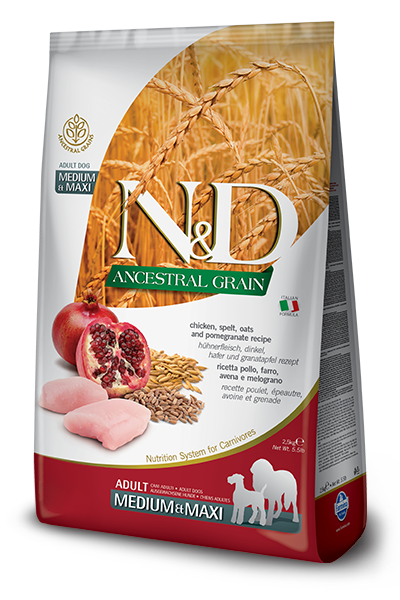 Farmina N&D Ancestral Grain Chicken & Pomegranate Medium Maxi Adult Dog Food