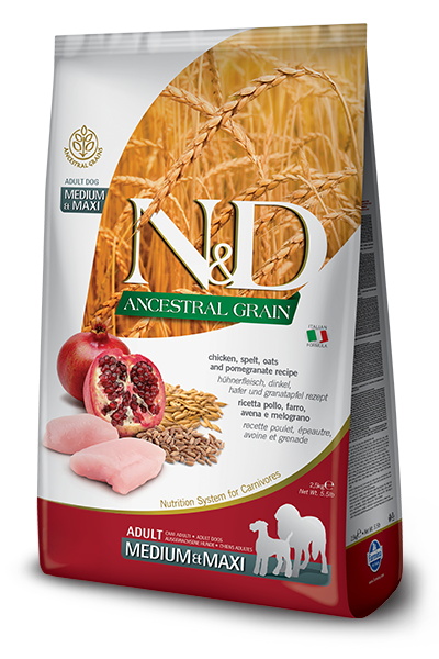 Farmina N&D Ancestral Grain Canine Chicken & Pomegranate Medium & Maxi Adult Food