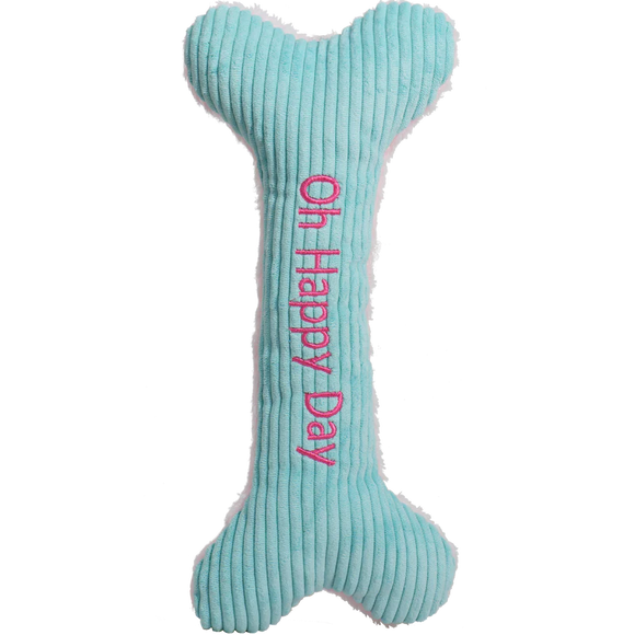 HuggleHounds Oh Happy Day Birthday (Or Any Day!) Plush Bone Dog Toy