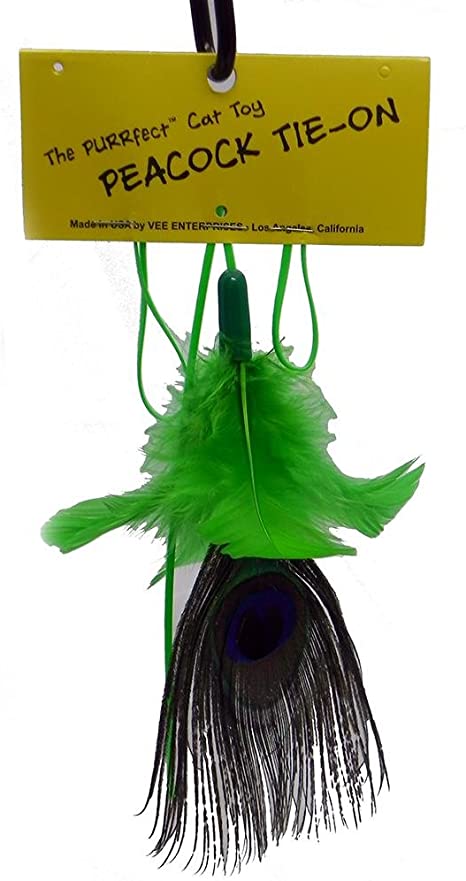 Vee Purrfect Peacock Feather Tie On