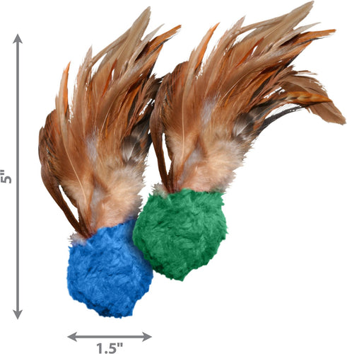 KONG NATURALS CRINKLE BALL W/FEATHERS