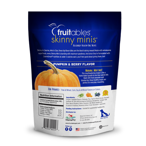 Fruitables Skinny Minis Pumpkin & Berry Soft Dog Treats