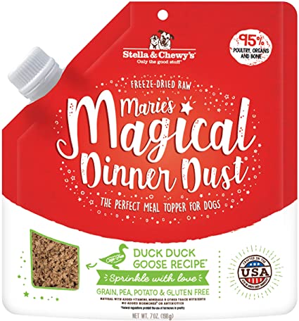 Stella & Chewy's Marie's Magical Dinner Dust Duck Duck, Goose Recipe Freeze-Dried Raw Dog Food Topper, 7-oz bag