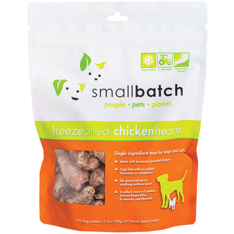 Small Batch Freeze Dried Chicken Hearts Dog and Cat Treats