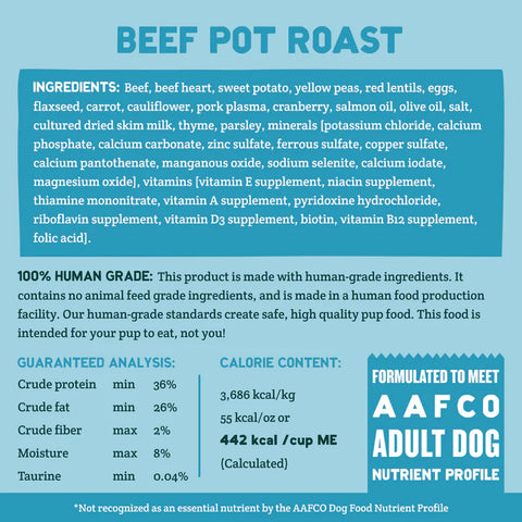A Pup Above Whole Food Cubies Grain Free Beef Pot Roast Dry Dog Food