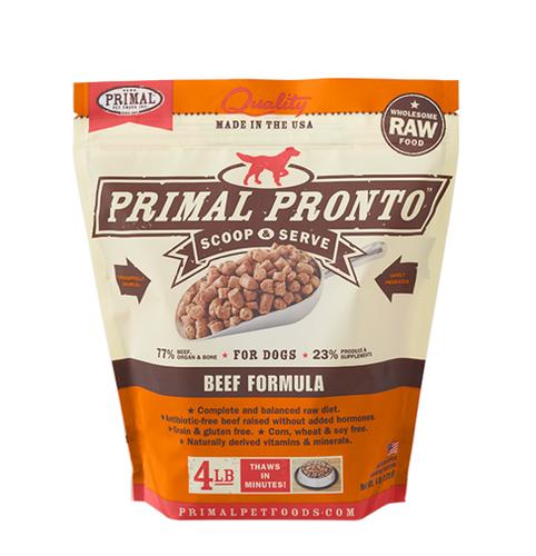 Primal Pronto Canine Frozen Raw Beef 4#