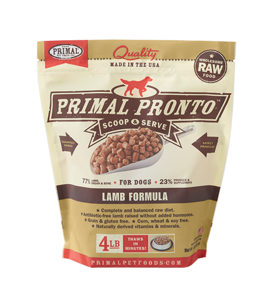 Primal Pronto Canine Frozen Raw Lamb 4#