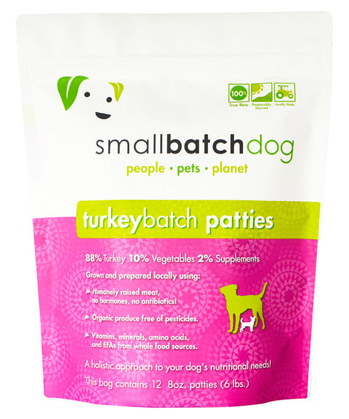 Small Batch Turkey Patties Frozen Raw Dog Food