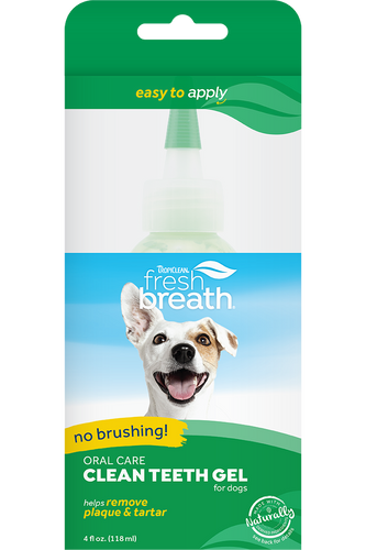 TropiClean Fresh Breath No Brushing Clean Teeth Dental & Oral Care Gel for Dogs (2 oz)