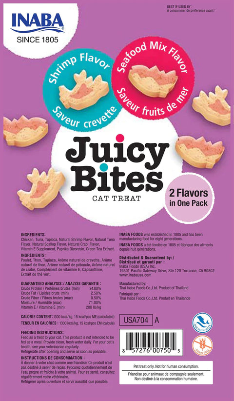 INABA Juicy Bites Shrimp & Seafood Flavor Cat Treats