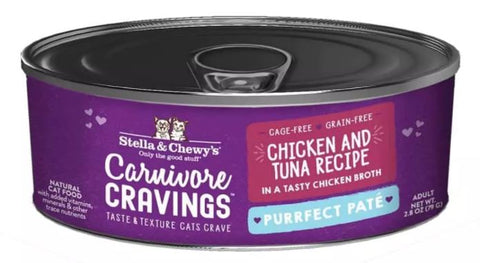 Stella and Chewy Carnivore Cravings Chicken and Tuna Recipe Purrfect Pate Canned Cat Food