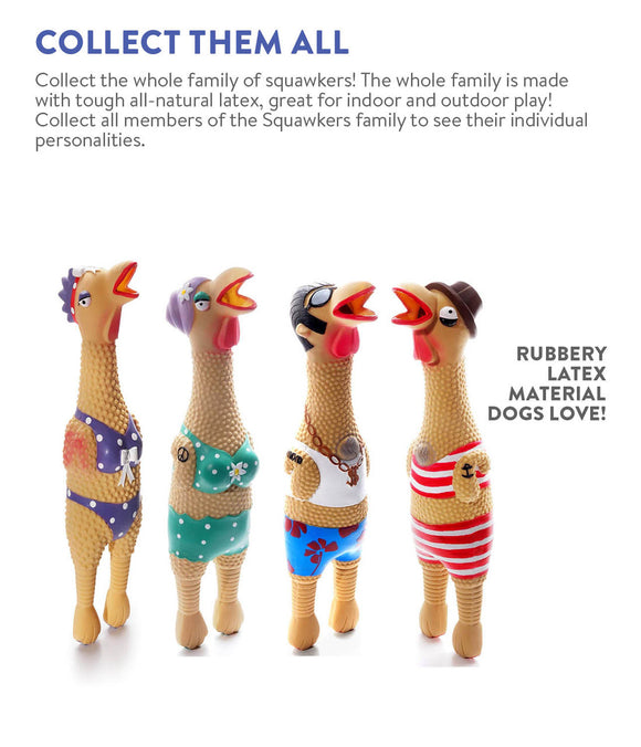 Charming Pet Squawkers Latex Rubber Chicken Interactive Dog Toy