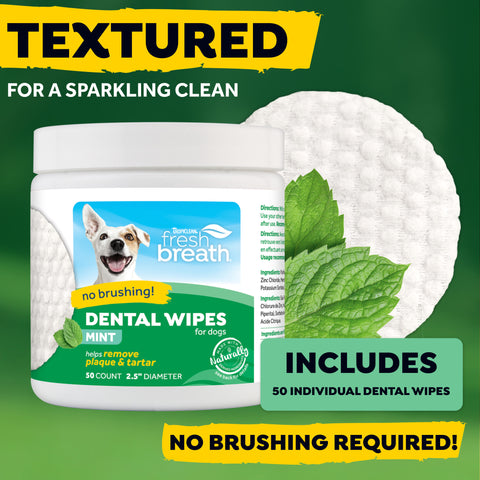 Tropiclean Dental Wipes for Dogs 50 Count