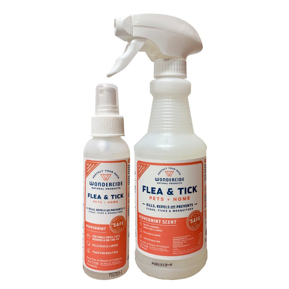 Wondercide Peppermint Flea & Tick Spray for Pets + Home with Natural Essential Oils