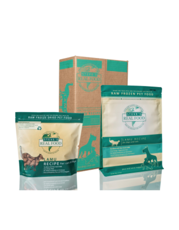 Steve's Real Food Frozen Raw Lamu Diet for Dogs and Cats
