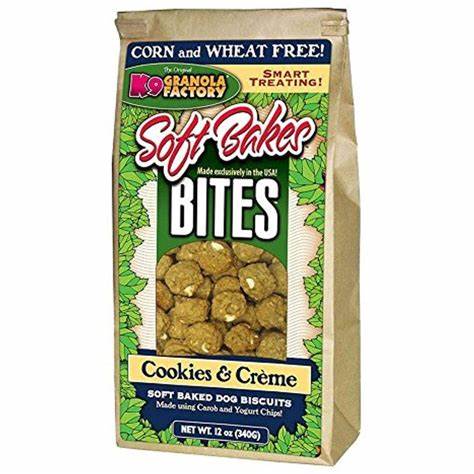 K9 Granola Factory Soft Bakes Bites, Cookies & Crème Recipe Dog Treats (12 oz)