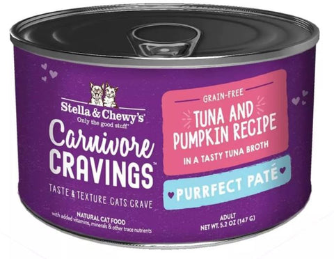 Stella and Chewy Carnivore Cravings Tuna and Pumpkin Recipe Purrfect Pate Canned Cat Food