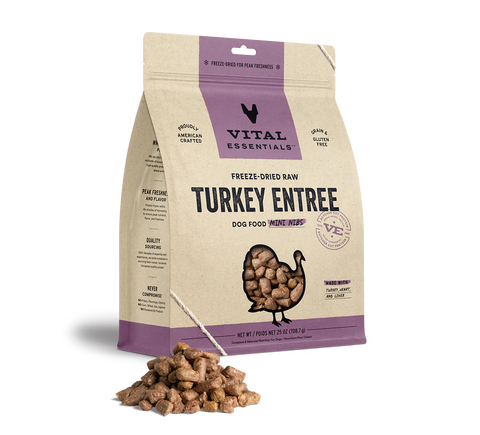 Vital Essentials Free-Dried Raw Turkey Mini Nibs Dog Food